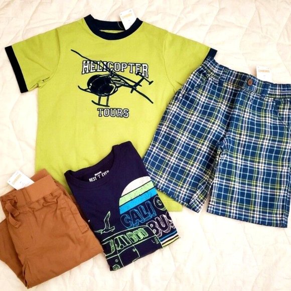 Nwt Gymboree Gap Bundle Boys 5 5T Summer Lot Outfit Shorts set Top Tee Shirt - Picture 2 of 16